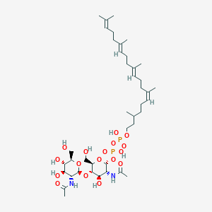 molecular formula C41H72N2O17P2 B1263295 [(2R,3R,4R,5S,6R)-3-acetamido-5-[(2S,3R,4R,5S,6R)-3-acetamido-4,5-dihydroxy-6-(hydroxymethyl)oxan-2-yl]oxy-4-hydroxy-6-(hydroxymethyl)oxan-2-yl] [hydroxy-[(6Z,10E,14E)-3,7,11,15,19-pentamethylicosa-6,10,14,18-tetraenoxy]phosphoryl] hydrogen phosphate 