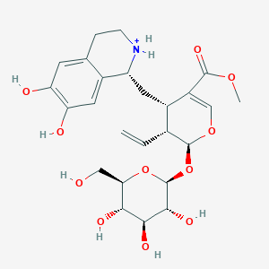molecular formula C25H34NO11+ B1263303 去乙酰化苦甙(1+) 