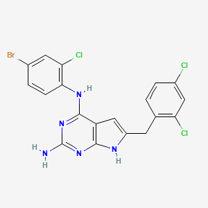 7H-Pyrrolo[2,3-d]pyrimidine-2,4-diamine, N4-(4-bromo-2-chlorophenyl)-6-[(2,4-dichlorophenyl)methyl]-