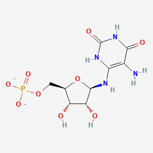molecular formula C9H13N4O9P-2 B1263307 5-氨基-6-(5-磷酸-D-核糖氨基)尿嘧啶 