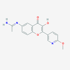 molecular formula C17H15N3O4 B12633072 N'-[3-hydroxy-2-(6-methoxypyridin-3-yl)-4-oxochromen-6-yl]ethanimidamide 