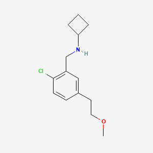 N-{[2-Chloro-5-(2-methoxyethyl)phenyl]methyl}cyclobutanamine