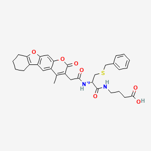 4-({S-benzyl-N-[(4-methyl-2-oxo-6,7,8,9-tetrahydro-2H-[1]benzofuro[3,2-g]chromen-3-yl)acetyl]-D-cysteinyl}amino)butanoic acid