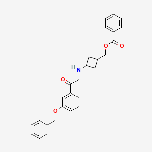 molecular formula C27H27NO4 B12633110 [3-({2-[3-(Benzyloxy)phenyl]-2-oxoethyl}amino)cyclobutyl]methyl benzoate CAS No. 952138-95-3