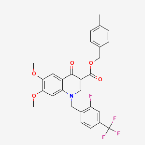 3-Quinolinecarboxylic acid, 1-[[2-fluoro-4-(trifluoromethyl)phenyl]methyl]-1,4-dihydro-6,7-dimethoxy-4-oxo-, (4-methylphenyl)methyl ester