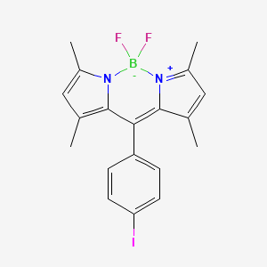 molecular formula C19H18BF2IN2 B1263319 4,4-二氟-8-(4-碘苯基)-1,3,5,7-四甲基-4-硼-3a,4a-二氮杂-间苯并咔唑 CAS No. 250734-47-5