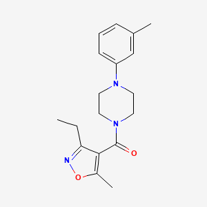 molecular formula C18H23N3O2 B12633213 Methanone, (3-ethyl-5-methyl-4-isoxazolyl)[4-(3-methylphenyl)-1-piperazinyl]- 