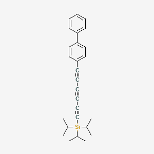 molecular formula C27H30Si B12633242 [6-([1,1'-Biphenyl]-4-yl)hexa-1,3,5-triyn-1-yl]tri(propan-2-yl)silane CAS No. 920282-90-2