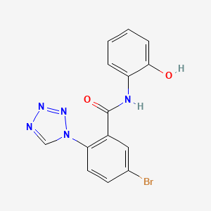 molecular formula C14H10BrN5O2 B12633289 5-bromo-N-(2-hydroxyphenyl)-2-(1H-tetrazol-1-yl)benzamide 