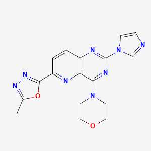 4-[2-Imidazol-1-yl-6-(5-methyl-1,3,4-oxadiazol-2-yl)pyrido[3,2-d]pyrimidin-4-yl]morpholine