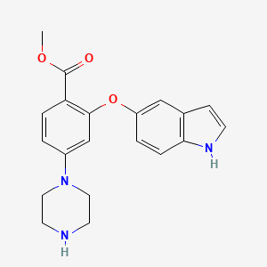 molecular formula C20H21N3O3 B12633301 methyl 2-(1H-indol-5-yloxy)-4-piperazin-1-ylbenzoate 