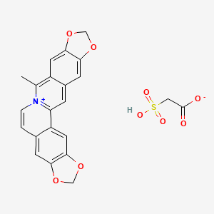 molecular formula C22H17NO9S B1263332 Bis[1,6-a:5',6'-g]quinolizinium, 8-methyl-, salt with acetic acid monoanhydride with sulfuric acid 