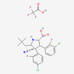 (4R)-3-(3-chloro-2-fluorophenyl)-4-(4-chloro-2-fluorophenyl)-4-cyano-5-(2,2-dimethylpropyl)pyrrolidine-2-carboxylic acid;2,2,2-trifluoroacetic acid