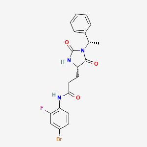 N-(4-bromo-2-fluorophenyl)-3-{(4S)-2,5-dioxo-1-[(1S)-1-phenylethyl]imidazolidin-4-yl}propanamide