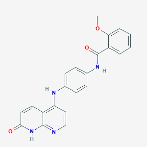 molecular formula C22H18N4O3 B12633449 2-methoxy-N-[4-[(7-oxo-8H-1,8-naphthyridin-4-yl)amino]phenyl]benzamide 