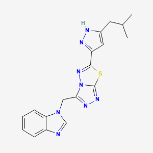 1-({6-[5-(2-methylpropyl)-1H-pyrazol-3-yl][1,2,4]triazolo[3,4-b][1,3,4]thiadiazol-3-yl}methyl)-1H-benzimidazole