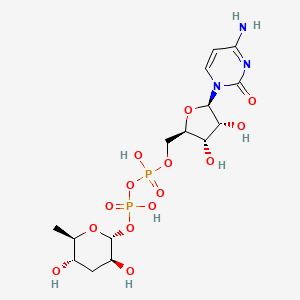 molecular formula C15H25N3O14P2 B1263346 CDP-3,6-dideoxy-alpha-D-mannose 