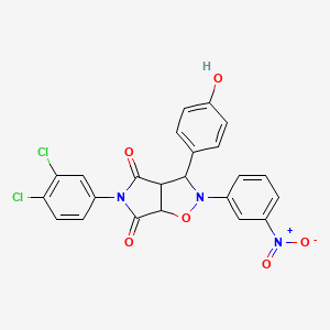 molecular formula C23H15Cl2N3O6 B12633478 5-(3,4-dichlorophenyl)-3-(4-hydroxyphenyl)-2-(3-nitrophenyl)dihydro-2H-pyrrolo[3,4-d][1,2]oxazole-4,6(3H,5H)-dione 