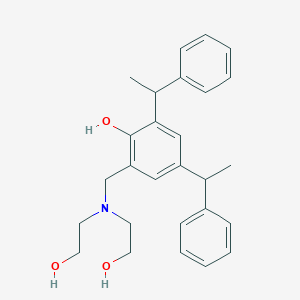 molecular formula C27H33NO3 B12633506 2-{[Bis(2-hydroxyethyl)amino]methyl}-4,6-bis(1-phenylethyl)phenol CAS No. 919361-79-8