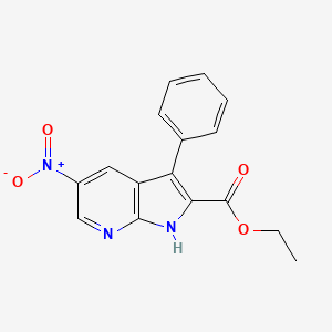 5-Nitro-3-phenyl-1H-pyrrolo[2,3-b]pyridine-2-carboxylic acid ethyl ester