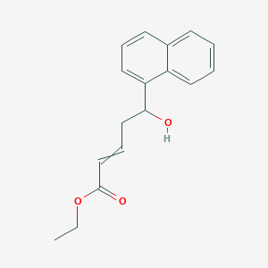 molecular formula C17H18O3 B12633623 Ethyl 5-hydroxy-5-(naphthalen-1-yl)pent-2-enoate CAS No. 919296-44-9