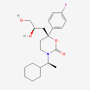 (6S)-3-[(1S)-1-cyclohexylethyl]-6-[(2R)-2,3-dihydroxypropyl]-6-(4-fluorophenyl)-1,3-oxazinan-2-one