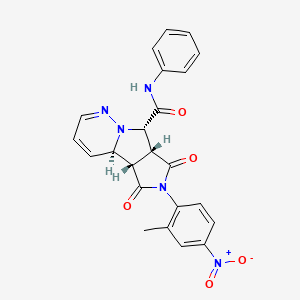 (1R,2S,6R,7S)-4-(2-methyl-4-nitrophenyl)-3,5-dioxo-N-phenyl-4,8,9-triazatricyclo[6.4.0.02,6]dodeca-9,11-diene-7-carboxamide