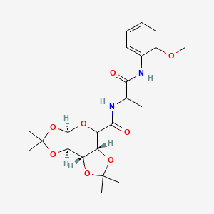 molecular formula C22H30N2O8 B12633671 (1S,2R,6R,9R)-N-[1-(2-methoxyanilino)-1-oxopropan-2-yl]-4,4,11,11-tetramethyl-3,5,7,10,12-pentaoxatricyclo[7.3.0.02,6]dodecane-8-carboxamide 