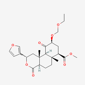 molecular formula C24H32O8 B1263378 methyl (2S,4aR,6aR,7R,9S,10aS,10bR)-9-(ethoxymethoxy)-2-(furan-3-yl)-6a,10b-dimethyl-4,10-dioxo-2,4a,5,6,7,8,9,10a-octahydro-1H-benzo[f]isochromene-7-carboxylate 