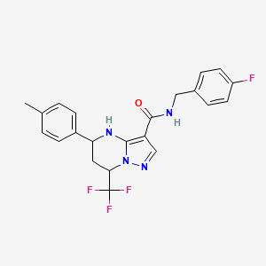 N-[(4-fluorophenyl)methyl]-5-(4-methylphenyl)-7-(trifluoromethyl)-4,5,6,7-tetrahydropyrazolo[1,5-a]pyrimidine-3-carboxamide