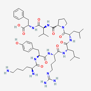 molecular formula C52H82N12O10 B12633812 L-Lysyl-L-tyrosyl-N~5~-(diaminomethylidene)-L-ornithyl-L-leucyl-L-leucyl-L-prolyl-L-valyl-L-phenylalanine CAS No. 920015-77-6