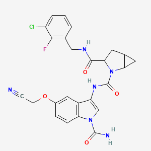 2-Azabicyclo[3.1.0]hexane-2,3-dicarboxamide, N2-[1-(aminocarbonyl)-5-(cyanomethoxy)-1H-indol-3-yl]-N3-[(3-chloro-2-fluorophenyl)methyl]-, (1R,3S,5R)-