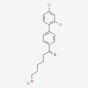 molecular formula C18H18Cl2O2 B1263385 1-(2',4'-Dichloro-biphenyl-4-yl)-6-hydroxy-hexan-1-one 