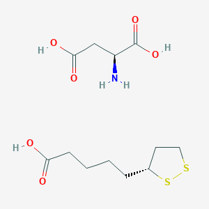 (2S)-2-aminobutanedioic acid;5-[(3R)-dithiolan-3-yl]pentanoic acid