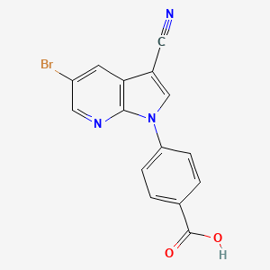 molecular formula C15H8BrN3O2 B12633904 Benzoic acid, 4-(5-bromo-3-cyano-1H-pyrrolo[2,3-b]pyridin-1-yl)- 