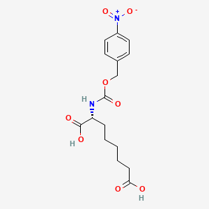 molecular formula C16H20N2O8 B12633921 (2R)-2-({[(4-Nitrophenyl)methoxy]carbonyl}amino)octanedioic acid CAS No. 919768-48-2