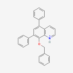 molecular formula C28H22NO+ B1263393 8-苄氧基-5,7-二苯基喹啉(1+) 