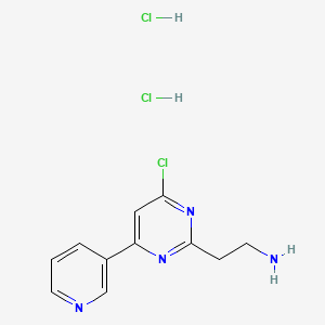 molecular formula C11H13Cl3N4 B12633954 2-(4-Chloro-6-(pyridin-3-YL)pyrimidin-2-YL)ethanamine dihydrochloride 