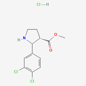 molecular formula C12H14Cl3NO2 B12633980 Methyl (3S)-2-(3,4-dichlorophenyl)-3-pyrrolidinecarboxylate hydrochloride 