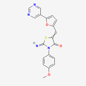 molecular formula C19H14N4O3S B12634016 4-Thiazolidinone, 2-iMino-3-(4-Methoxyphenyl)-5-[[5-(5-pyriMidinyl)-2-furanyl]Methylene]- 