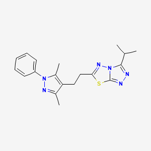 6-[2-(3,5-dimethyl-1-phenyl-1H-pyrazol-4-yl)ethyl]-3-(propan-2-yl)[1,2,4]triazolo[3,4-b][1,3,4]thiadiazole