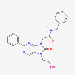 molecular formula C23H22FN5O2 B1263405 N-Benzyl-N-methyl-2-[7,8-dihydro-7-(2-[18F]fluoroethyl)-8-oxo-2-phenyl-9H-purin-9-yl]acetamide 