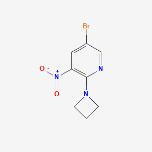 molecular formula C8H8BrN3O2 B12634058 2-Azetidin-1-YL-5-bromo-3-nitro-pyridine CAS No. 947534-29-4