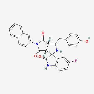 molecular formula C30H22FN3O4 B12634111 (3aR,6aS)-5'-fluoro-1-[(4-hydroxyphenyl)methyl]-5-naphthalen-2-ylspiro[1,2,3a,6a-tetrahydropyrrolo[3,4-c]pyrrole-3,3'-1H-indole]-2',4,6-trione 