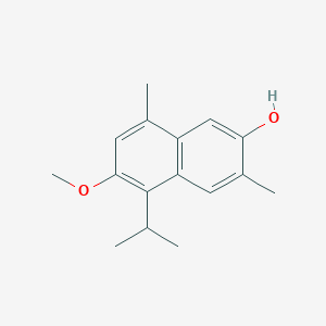molecular formula C16H20O2 B1263412 6-Methoxy-3,8-dimethyl-5-(propan-2-yl)naphthalen-2-ol CAS No. 36150-19-3