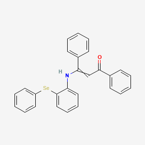 molecular formula C27H21NOSe B12634149 1,3-Diphenyl-3-[2-(phenylselanyl)anilino]prop-2-en-1-one CAS No. 919083-40-2