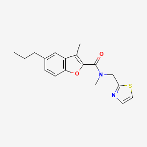 molecular formula C18H20N2O2S B1263435 N,3-二甲基-5-丙基-N-(2-噻唑基甲基)-2-苯并呋喃甲酰胺 