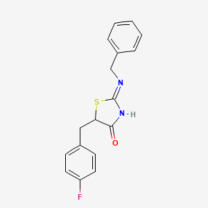 molecular formula C17H15FN2OS B12634357 2-(Benzylamino)-5-[(4-fluorophenyl)methyl]-1,3-thiazol-4(5H)-one CAS No. 919364-99-1