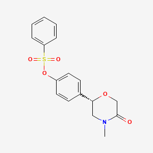 molecular formula C17H17NO5S B12634371 4-[(2S)-4-Methyl-5-oxomorpholin-2-yl]phenyl benzenesulfonate CAS No. 920799-83-3