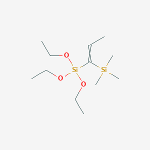 molecular formula C12H28O3Si2 B12634427 Triethoxy[1-(trimethylsilyl)prop-1-en-1-yl]silane CAS No. 921200-43-3